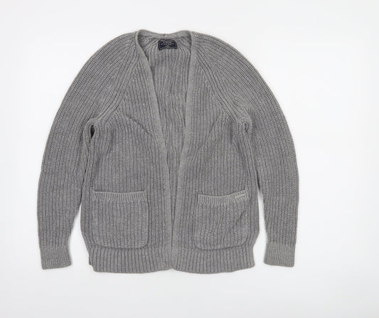 Abercrombie & Fitch Womens Grey XXS Open Knit Cotton Cardigan