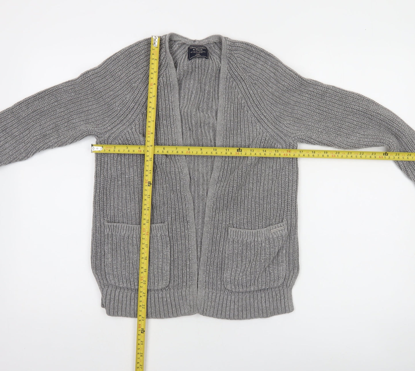 Abercrombie & Fitch Womens Grey XXS Open Knit Cotton Cardigan