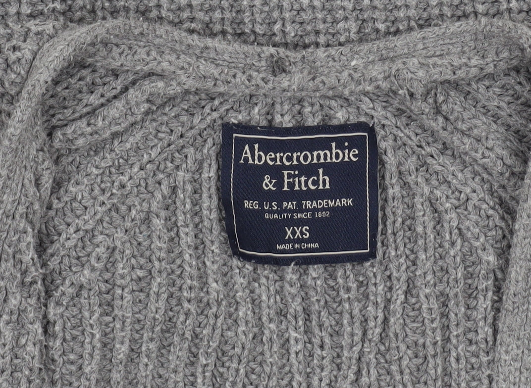 Abercrombie & Fitch Womens Grey XXS Open Knit Cotton Cardigan