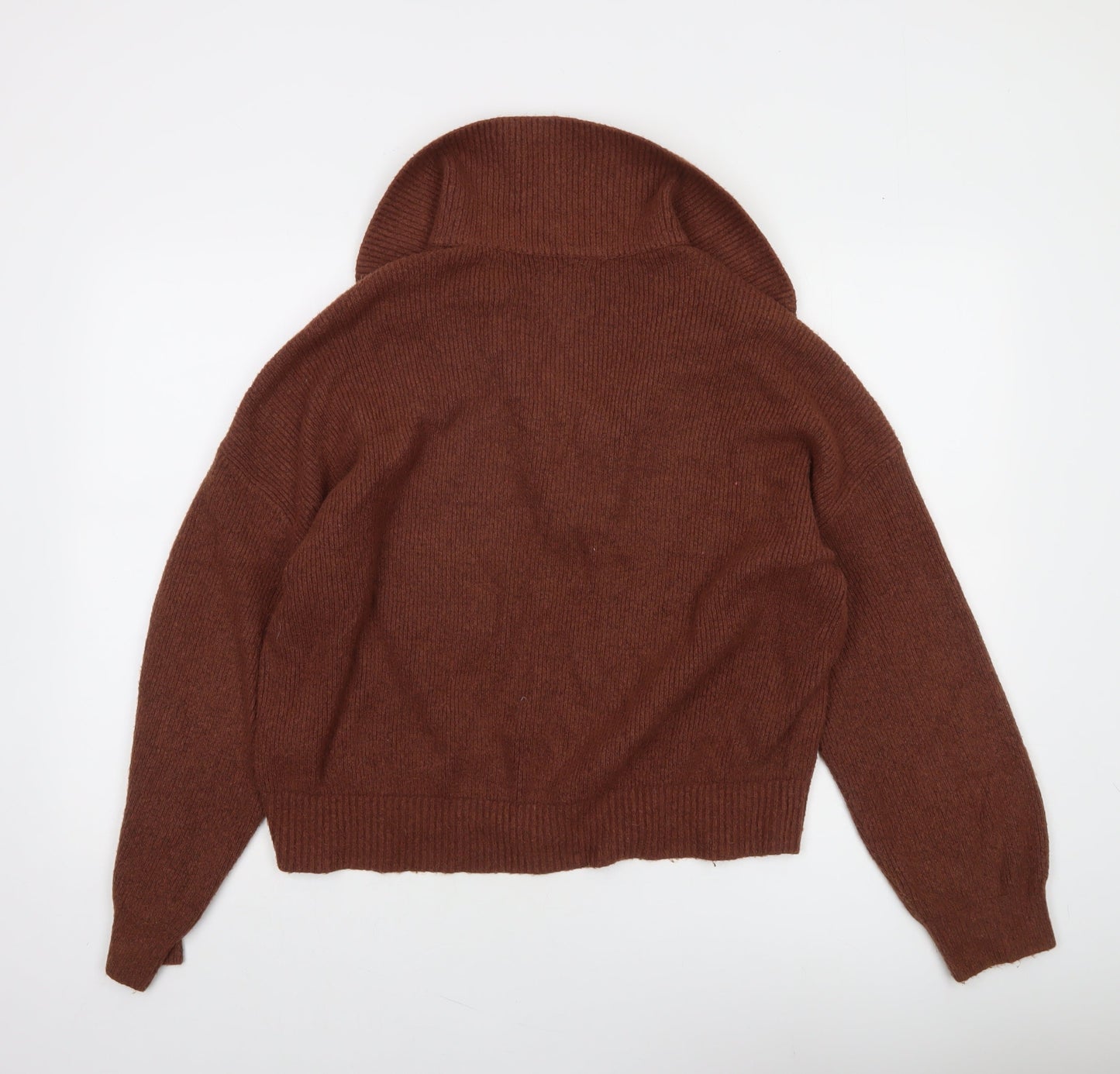 Abercrombie & Fitch Women Brown Collared Long Sleeve Pullover Jumper M