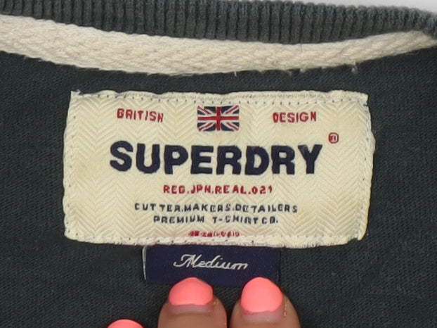 Superdry Men's Green Long Sleeve No.23 Graphic T-Shirt Medium