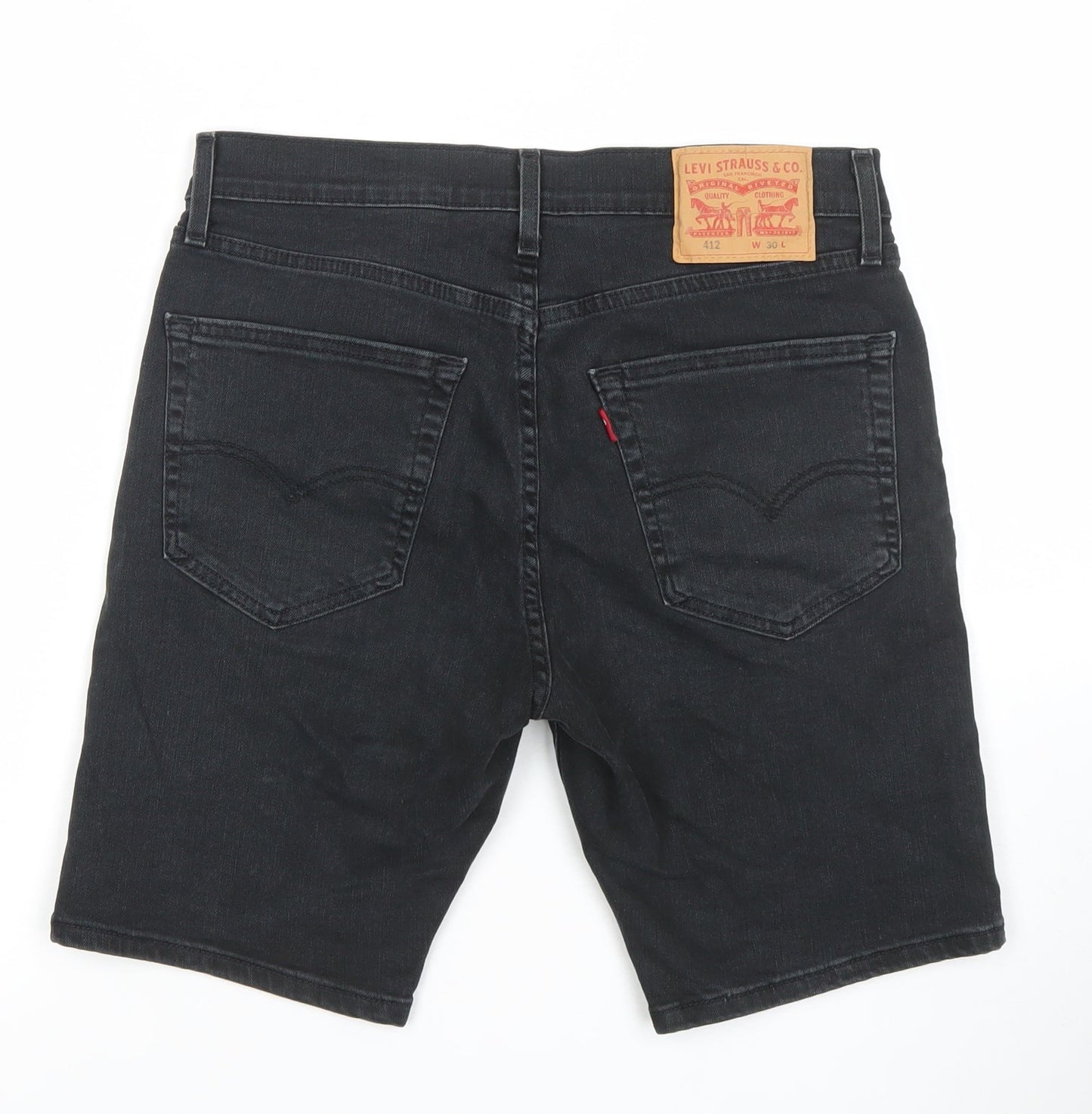 Levi's 412 Men's Black Denim Chino Shorts W30 Regular Fit