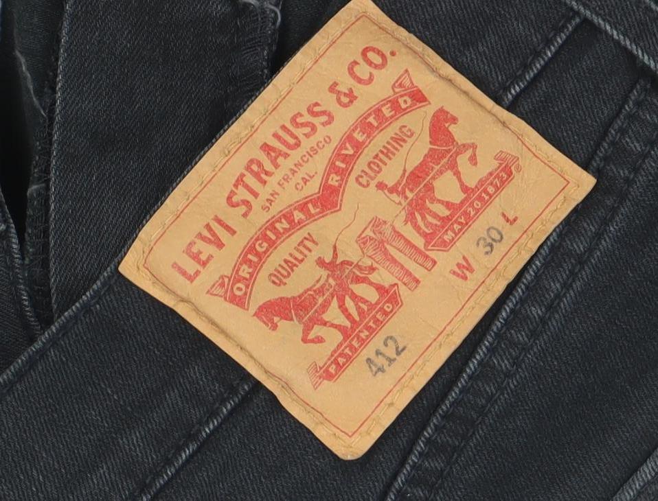 Levi's 412 Men's Black Denim Chino Shorts W30 Regular Fit