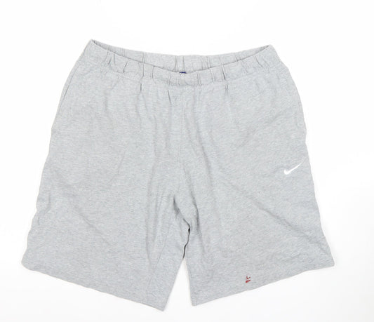 Nike Men's Grey XL Athletic Shorts Lightweight Cotton Blend