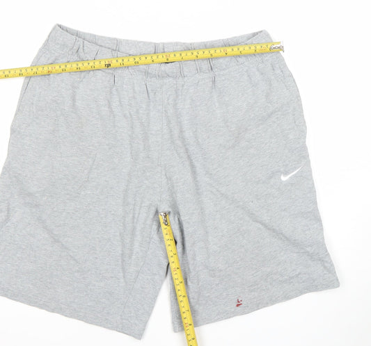 Nike Men's Grey XL Athletic Shorts Lightweight Cotton Blend