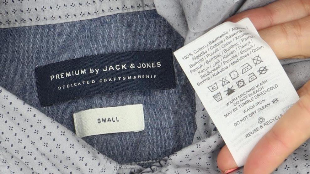 Jack & Jones Premium Men's Grey Small Classic Long Sleeve Button-Up Shirt