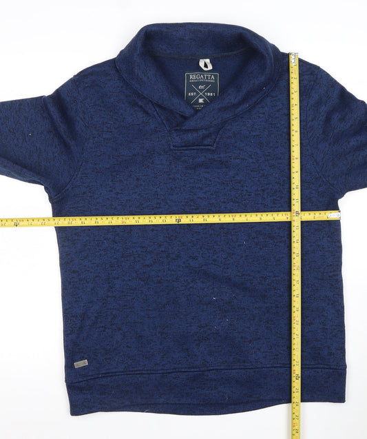 Regatta Men's Blue Knit Pullover Sweatshirt Size M Outdoor Shawl Collar