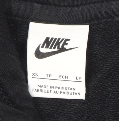 Nike Womens Black XS Pullover Hoodie Dress Cotton Blend Casual