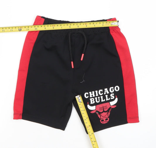 NBA Boys Black & Red Chicago Bulls Basketball Shorts 4-5 Years