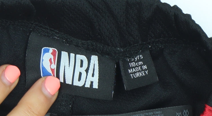 NBA Boys Black & Red Chicago Bulls Basketball Shorts 4-5 Years