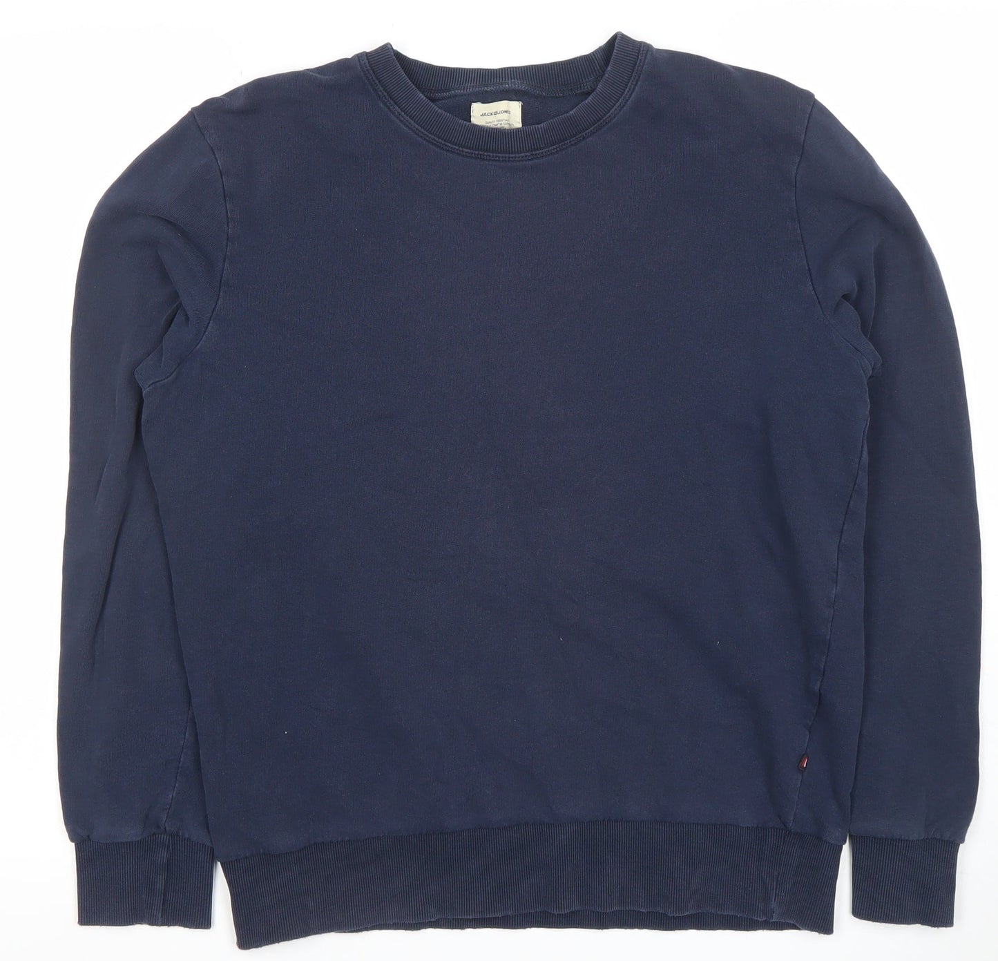 Jack & Jones Men's Blue Cotton Crew Neck Sweatshirt M