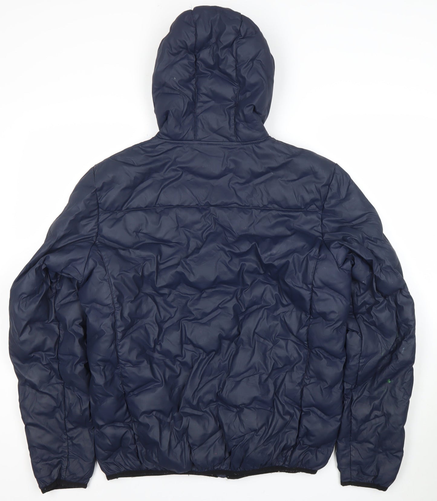 Ellesse Womens Blue L Puffer Jacket Hooded Full Zip Winter Coat
