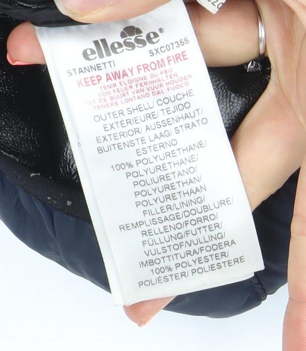 Ellesse Womens Blue L Puffer Jacket Hooded Full Zip Winter Coat