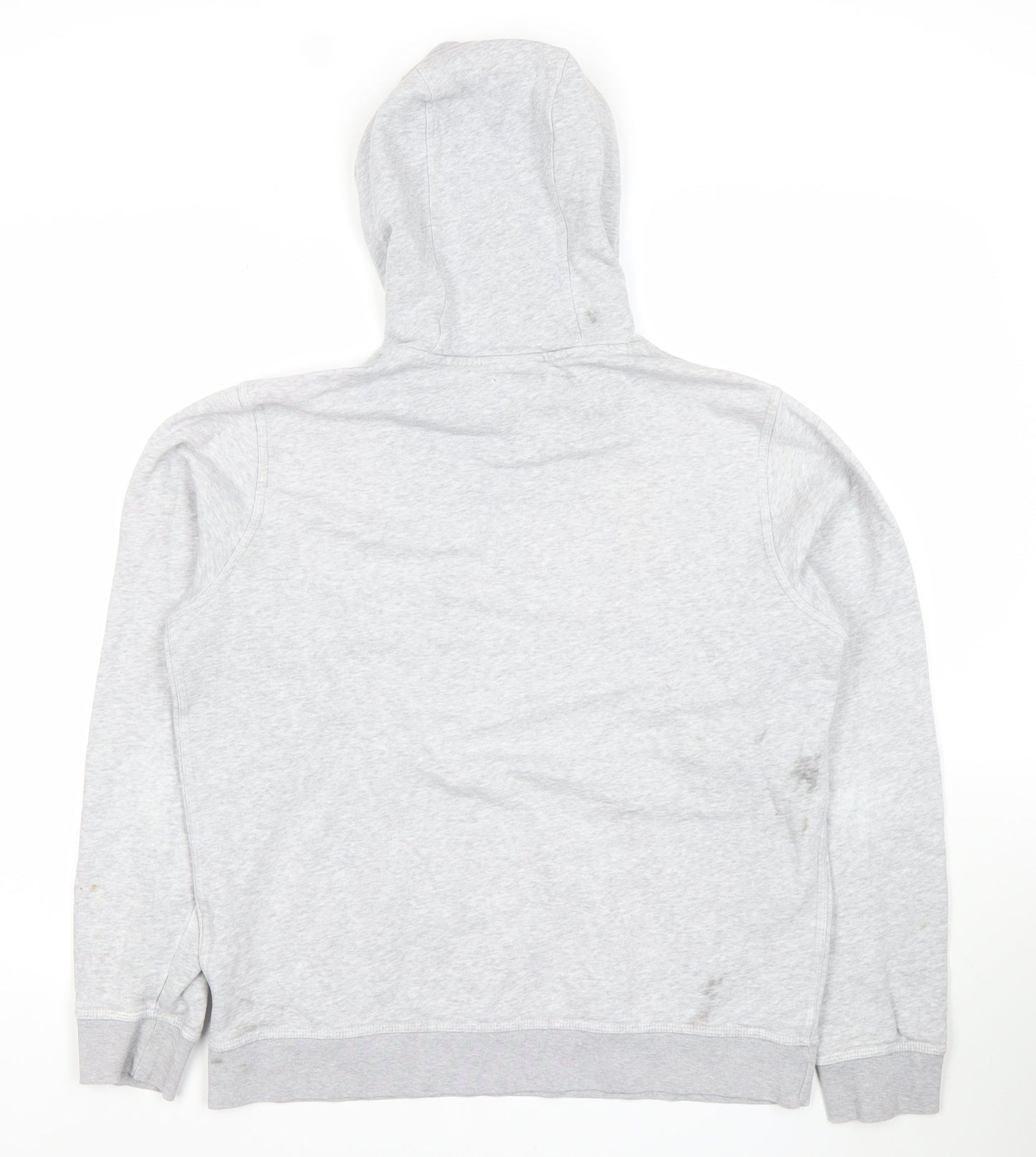 Nike Men Grey Pullover Hoodie M Regular Fit Fleece Cotton Blend