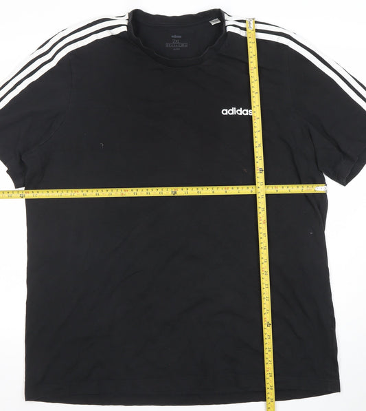 Adidas Men's Black 2XL Short Sleeve Cotton Sports T-Shirt