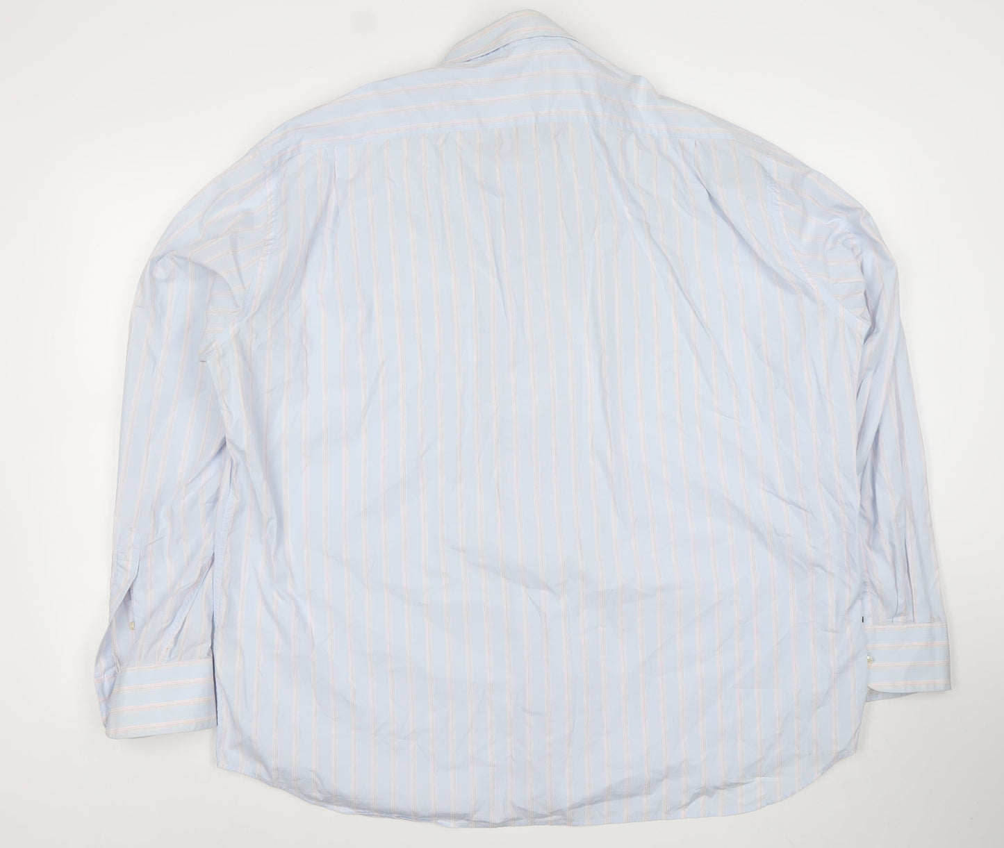 Tommy Hilfiger Men's Blue Striped Cotton Dress Shirt 18.5in/46 Classic Fit