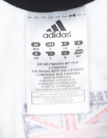 Adidas Mens White & Navy Great Britain 1/4 Zip Long Sleeve Top L