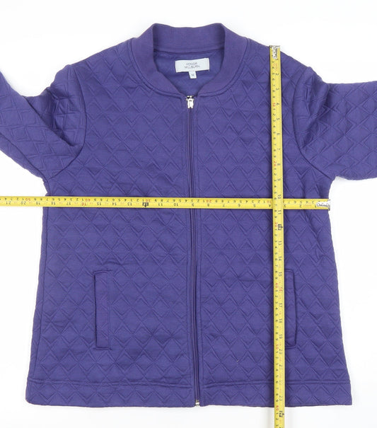 Honor Millburn Women's Purple Quilted Full Zip Sweatshirt Size 12