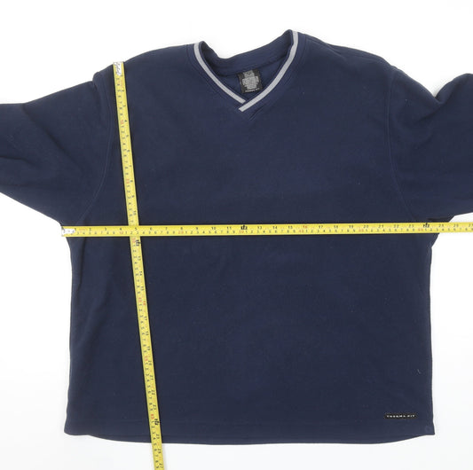 Nike Men's Blue V-Neck Therma-Fit Fleece Sweatshirt Size M