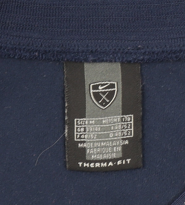 Nike Men's Blue V-Neck Therma-Fit Fleece Sweatshirt Size M