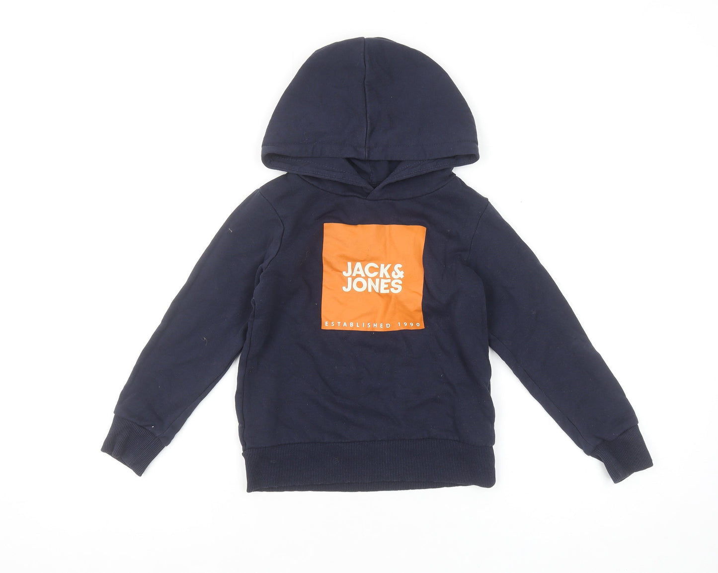 Jack & Jones Boys Navy Blue Pullover Hoodie Size 6 Years Cotton Blend