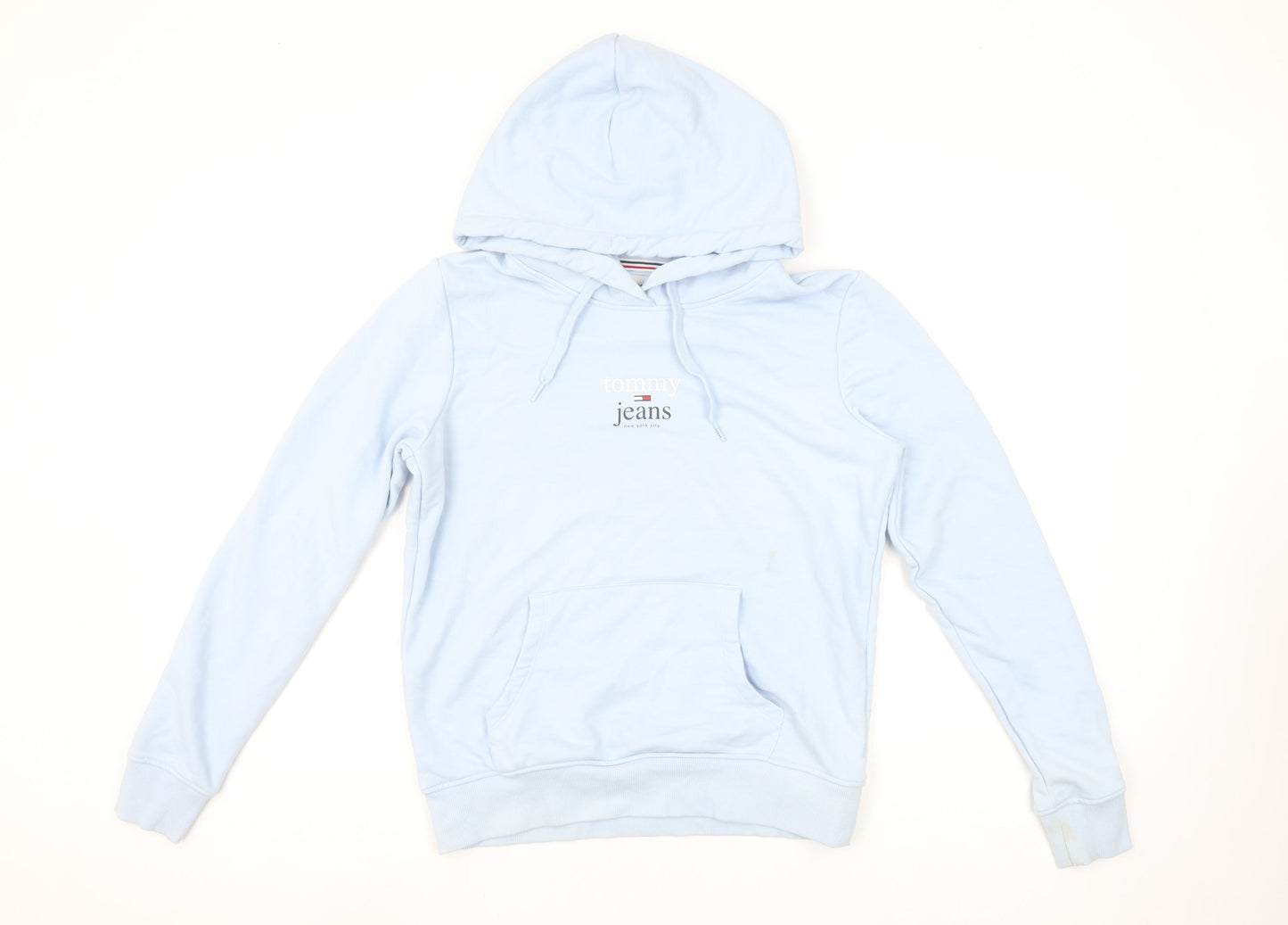 Tommy Jeans Women's Light Blue XS Pullover Hoodie Cotton Blend Casual