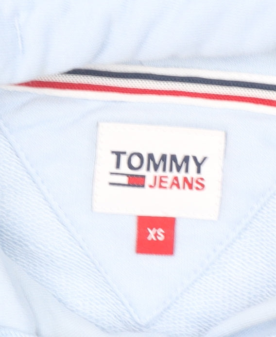 Tommy Jeans Women's Light Blue XS Pullover Hoodie Cotton Blend Casual