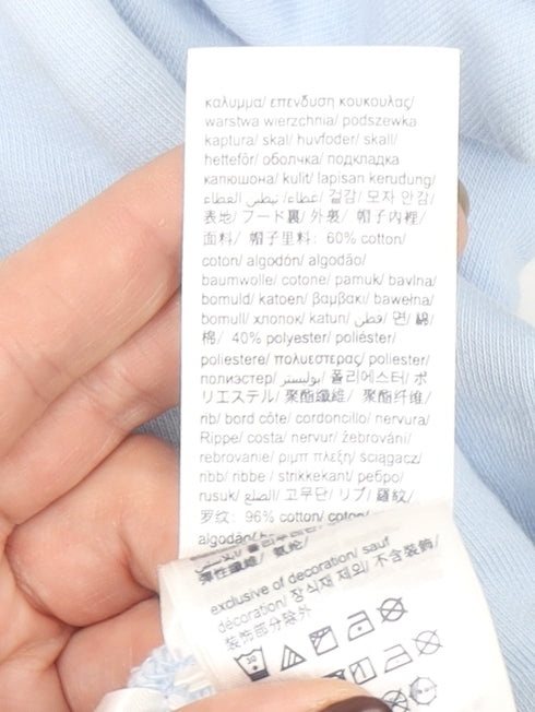 Tommy Jeans Women's Light Blue XS Pullover Hoodie Cotton Blend Casual