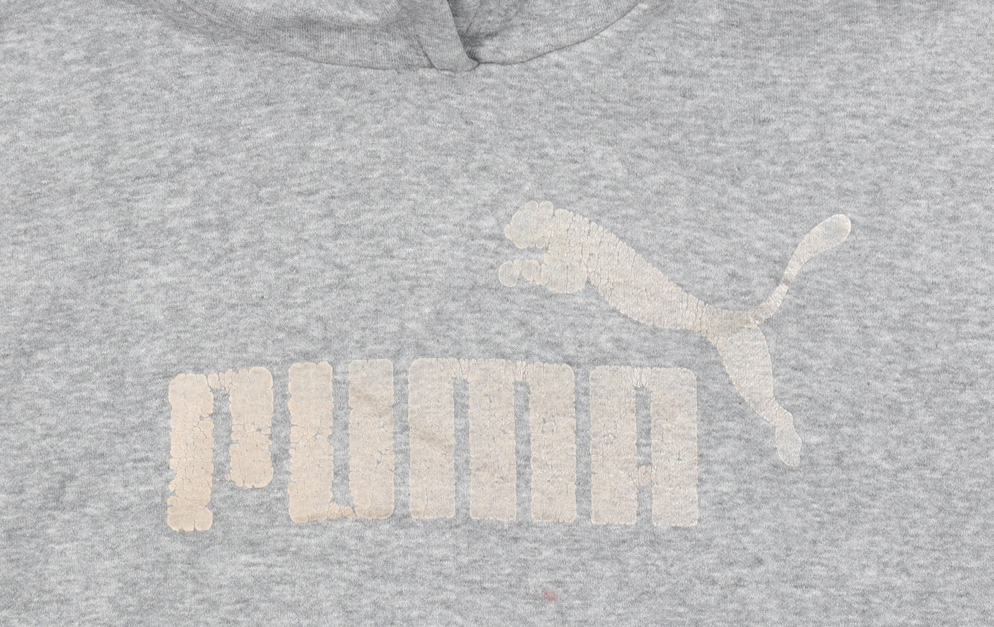 Additional view of Puma girls’ grey pullover hoodie 9-10 years logo fleece sweatshirt