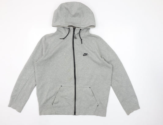 Nike Men's Grey Full Zip Hoodie Size L Regular Fit
