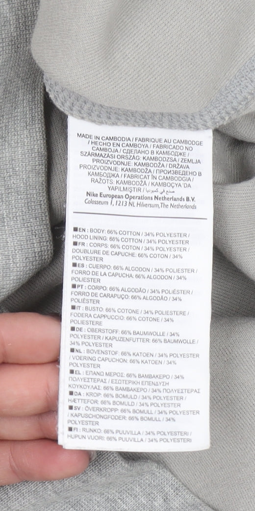 Nike Men's Grey Full Zip Hoodie Size L Regular Fit