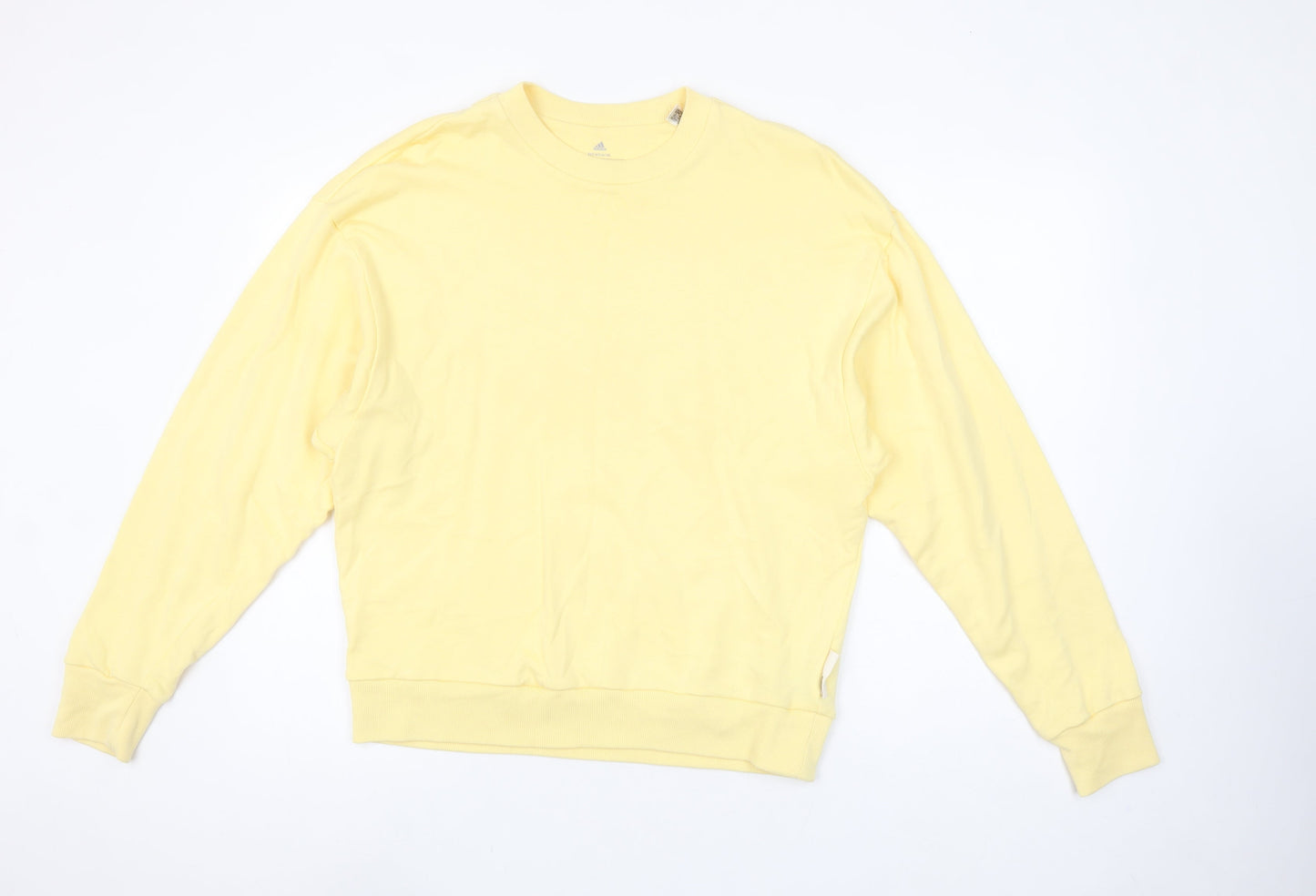 Adidas Women's Yellow Pullover Sweatshirt Medium Organic Cotton Lyocell