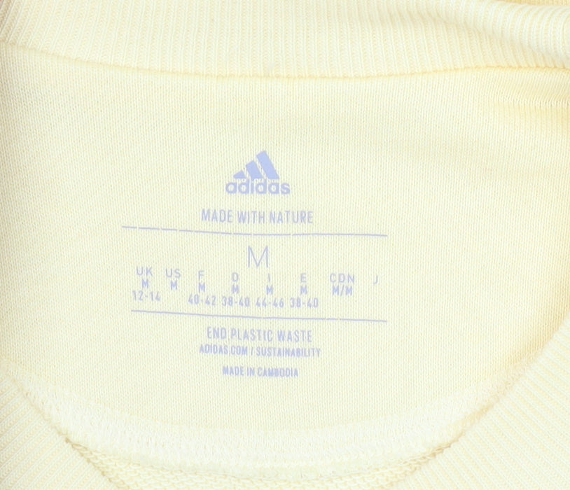 Adidas Women's Yellow Pullover Sweatshirt Medium Organic Cotton Lyocell