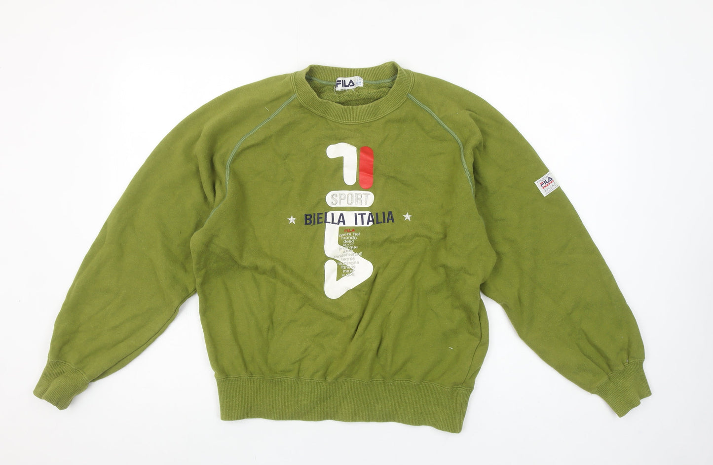 Fila Women Green Crew Neck Graphic Pullover Sweatshirt Size 16