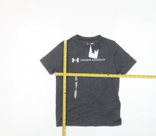 Under Armour Boys Grey Short Sleeve Sports T-Shirt 7-8 Years
