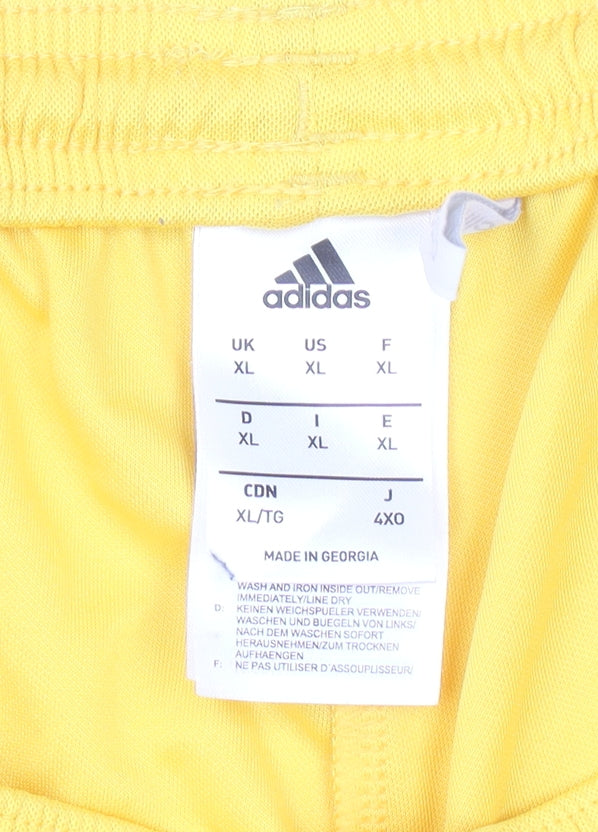 adidas Men's Yellow XL Athletic Football Training Shorts