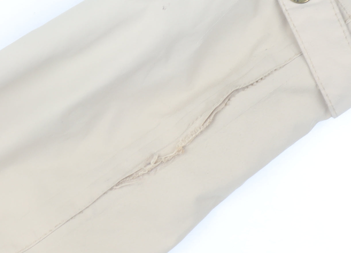 Regatta Womens Beige Hooded Rain Coat Size 14 Belted Waterproof Jacket