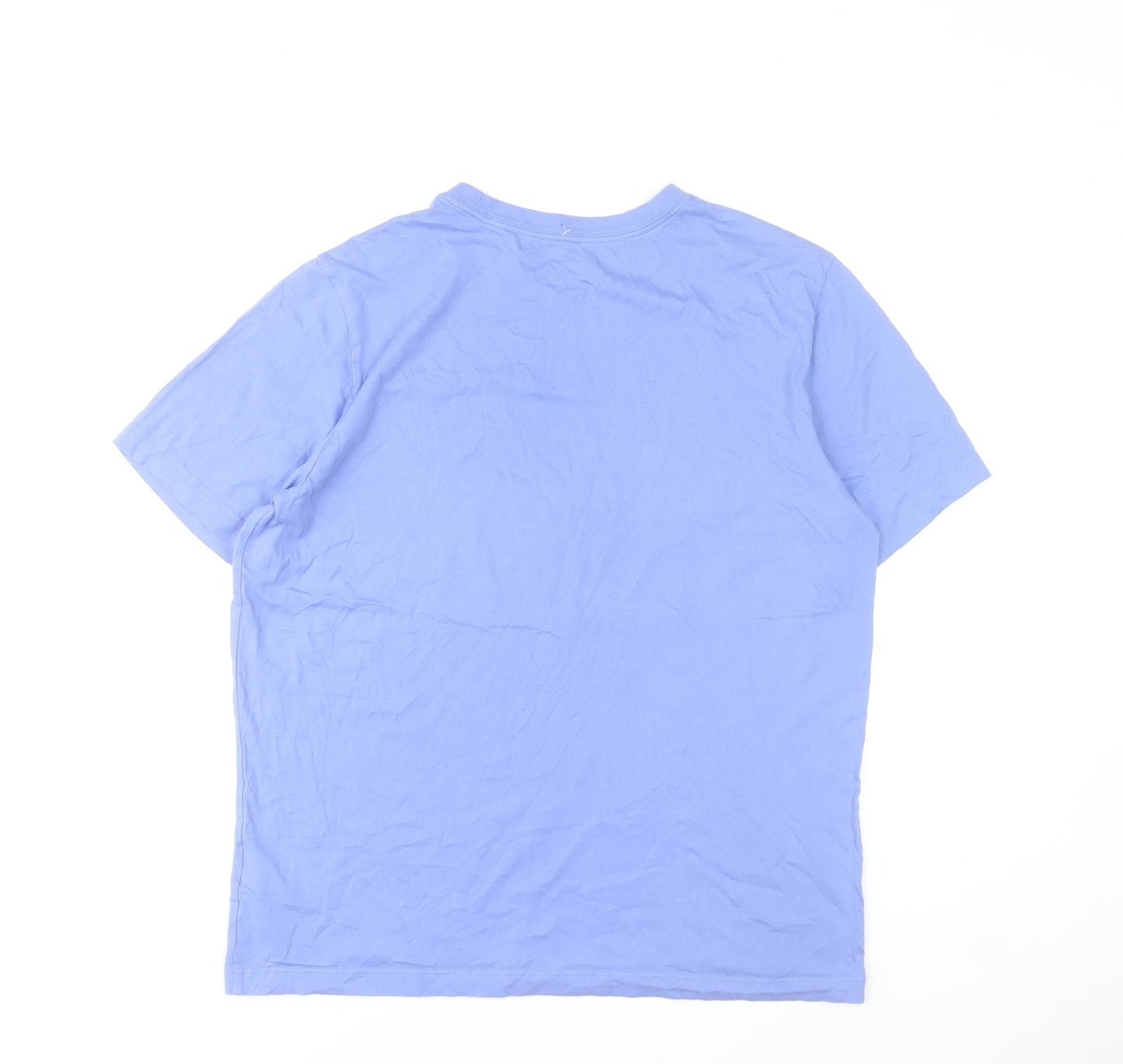 Nike Men's Blue Crew Neck Short Sleeve Cotton T-Shirt Size L