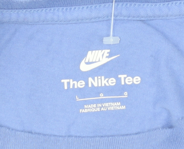 Nike Men's Blue Crew Neck Short Sleeve Cotton T-Shirt Size L