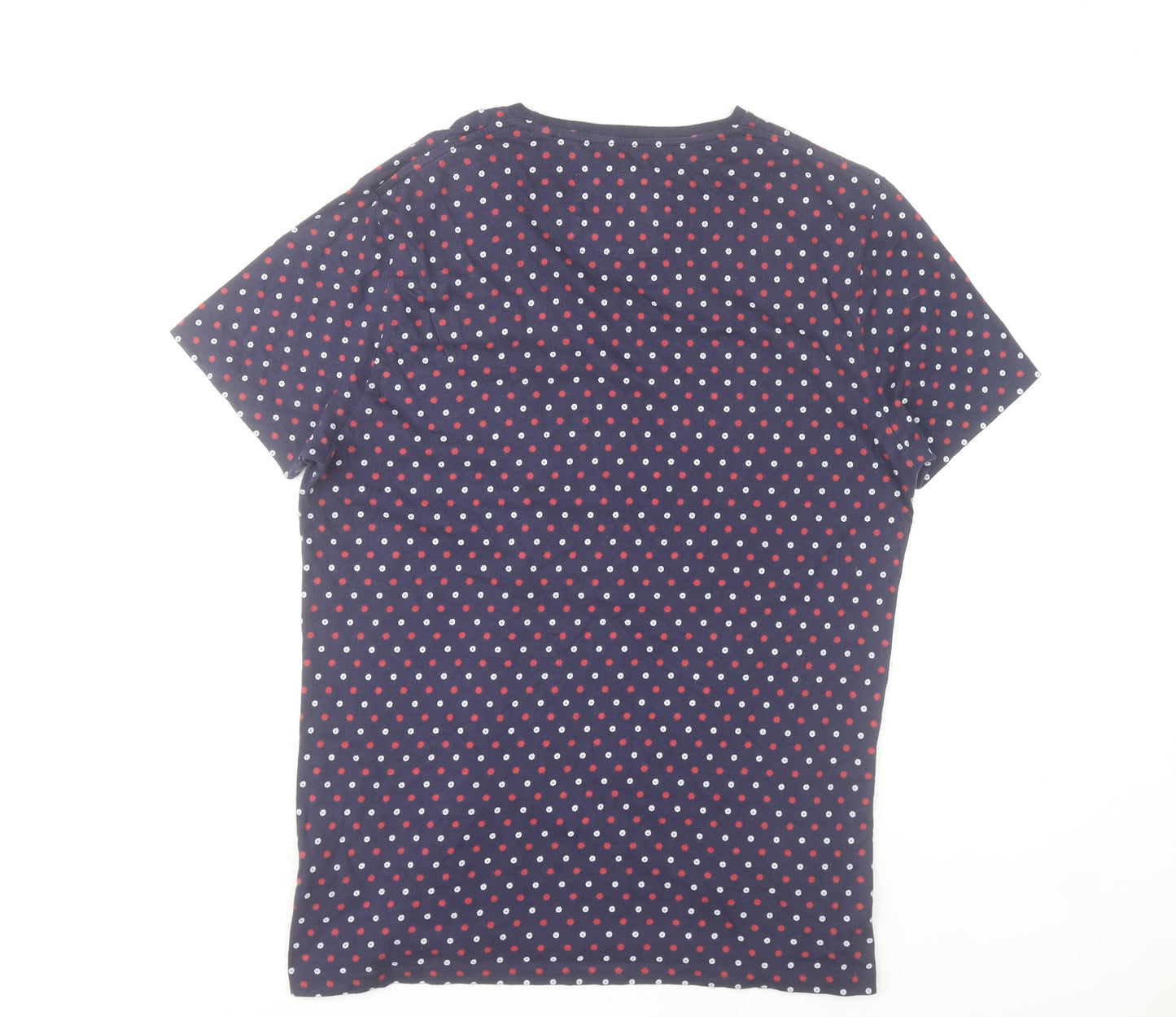 Jack Wills Men's Navy Polka Dot Cotton Crew Neck T-Shirt Size M