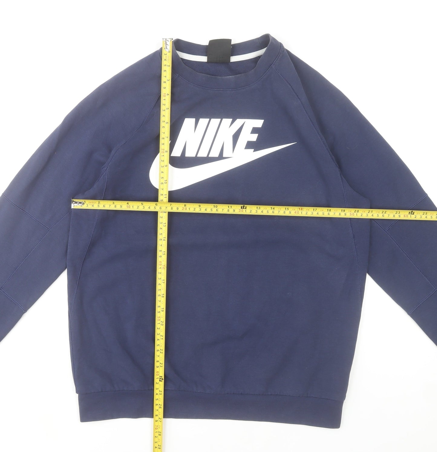 Nike Men’s Blue Crew Neck Logo Sweatshirt Size M Regular Fit Pullover