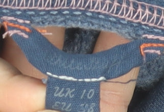 Joules Women Blue Pullover Sweatshirt UK 10 Cotton Blend Funnel Neck