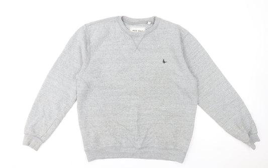 Jack Wills Men’s Grey Pullover Sweatshirt M Crew Neck Cotton Blend