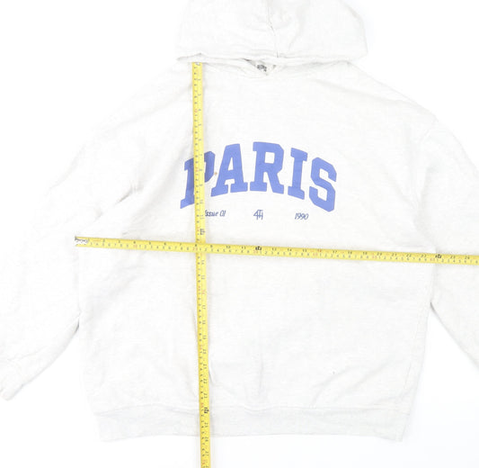 4th + Reckless Women's Grey Paris Hoodie UK 12 Pullover Sweatshirt