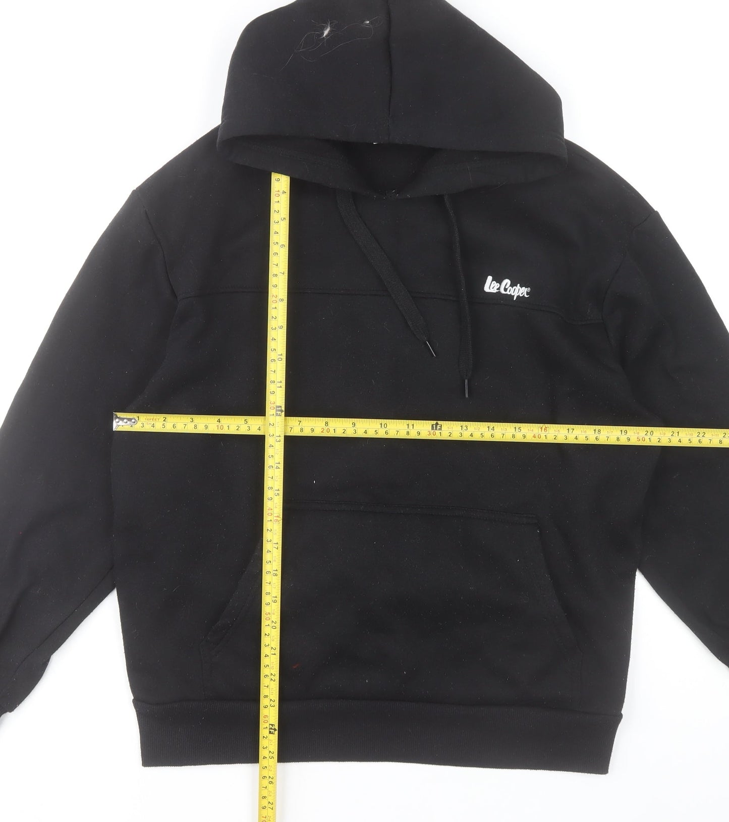 Lee Cooper Men's Black Pullover Hoodie Medium Regular Fit Fleece