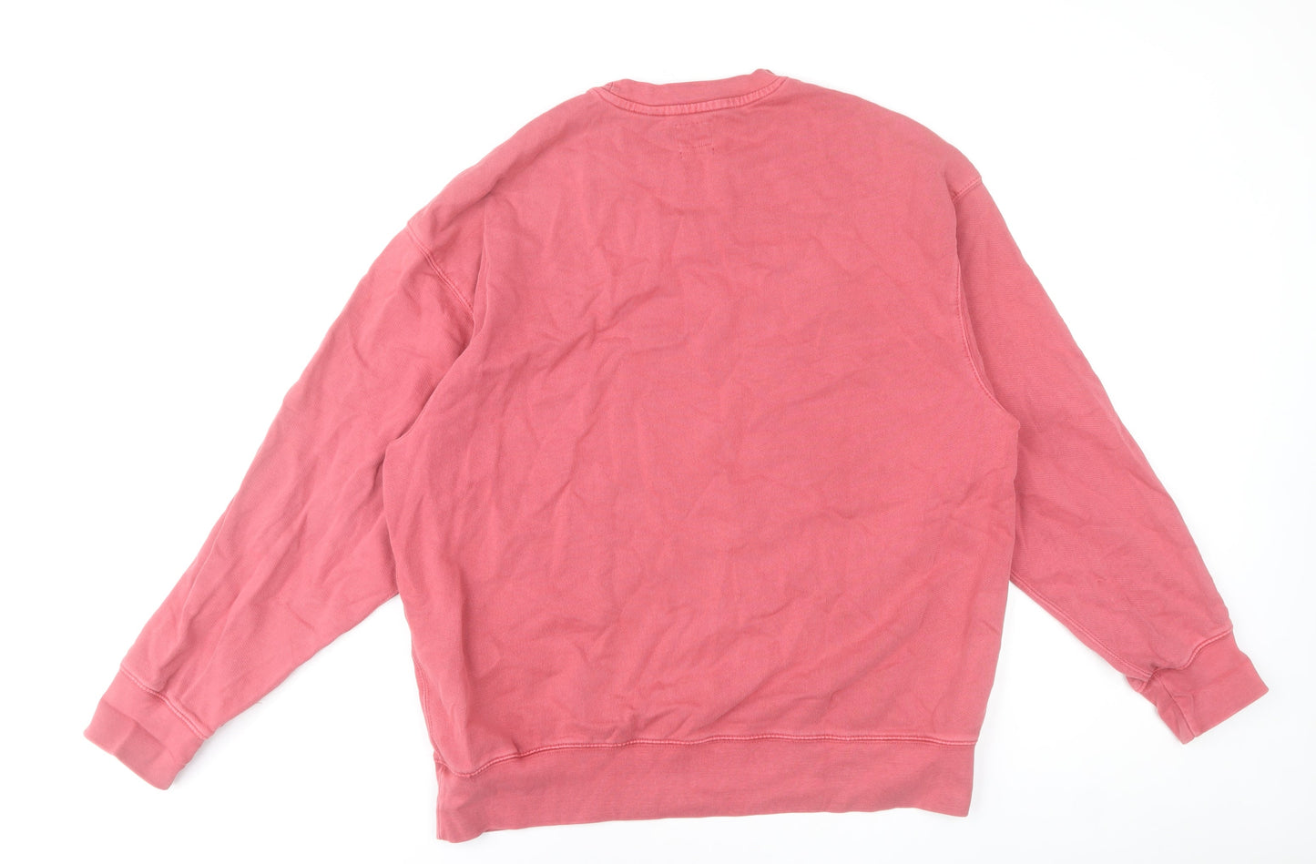 Levi's Men Pink Cotton Crew Neck Relaxed Fit Sweatshirt Size L