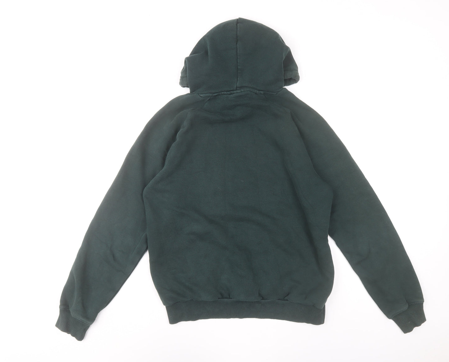 Adidas Men’s Green Pullover Hoodie Small Logo Fleece Sweatshirt