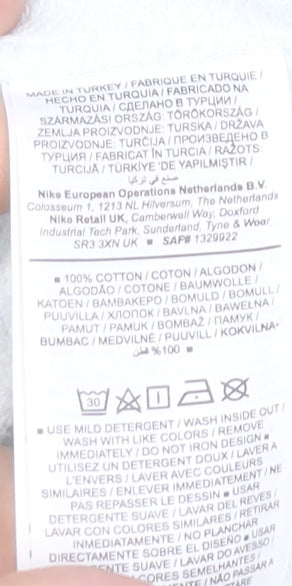 Nike Men's White & Green Hooded Pullover Sweatshirt Size L