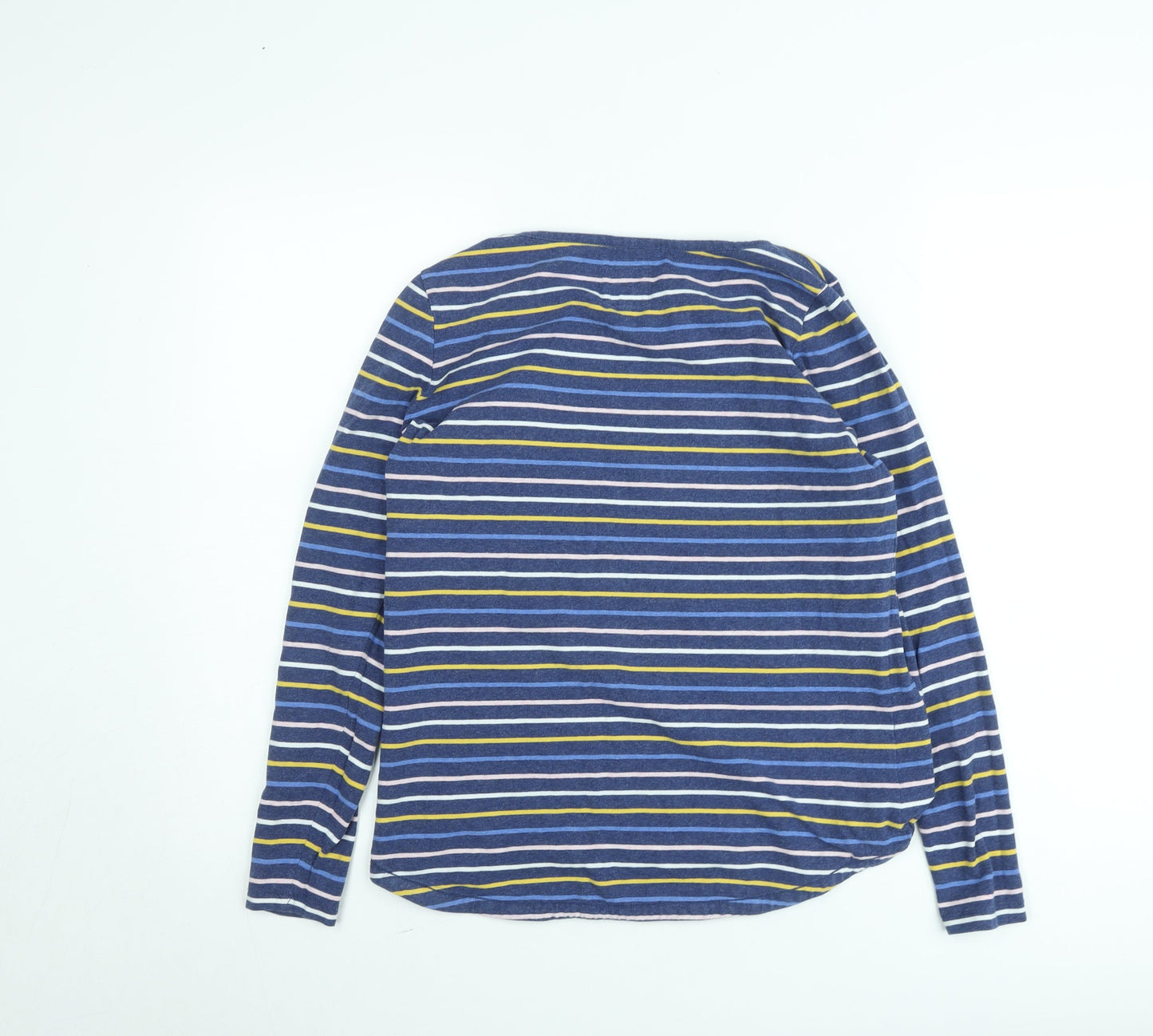 Fat Face Women's Blue Striped Organic Cotton Long Sleeve Jumper Size 13