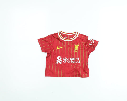 Nike Boys Red Liverpool FC Short Sleeve Football Shirt 6-9 Months